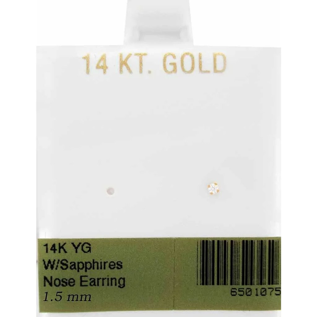 Created White Sapphire Nose Earring 14k Rose Gold